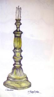 Chandelier (mine de plomb + aquarelle)